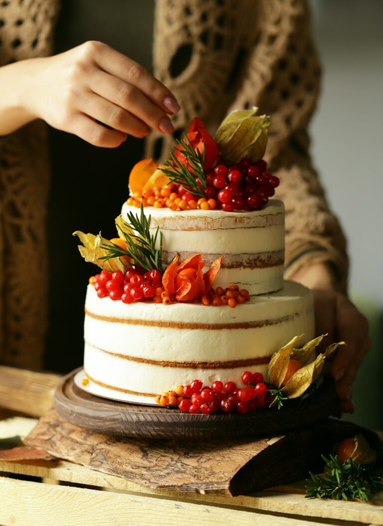 Festive Cake with Autumn Decor